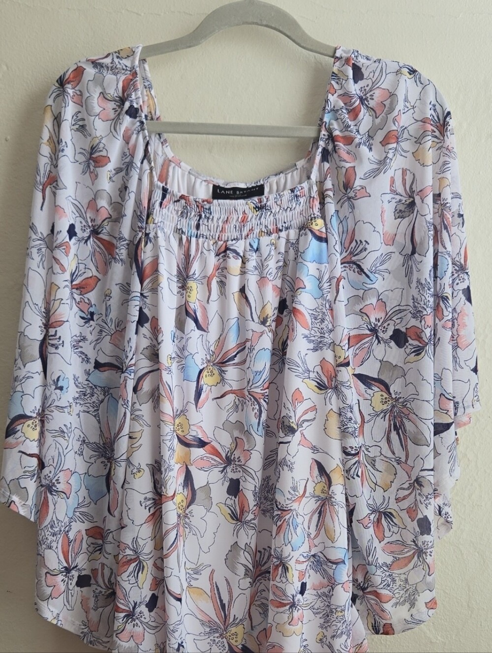 Lane Bryant Flowy Floral Smocked Blouse_0052